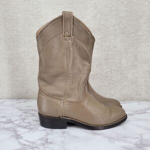 Wrangler Vintage Leather Cowgirl Western Boots Taupe Women's Size 6.5